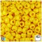 BeadTin Bright Yellow Opaque 9mm Barrel Plastic Pony Beads (500pcs)